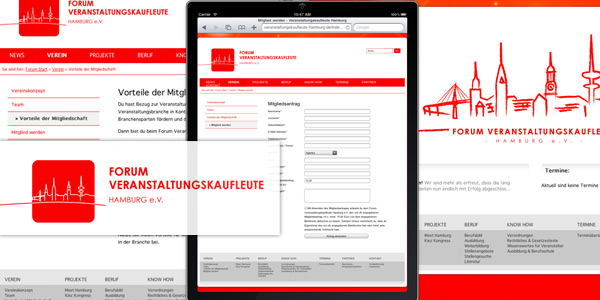 Screenshot der Internetseite Veranstaltungskaufleute