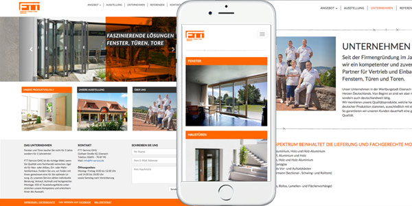 mobile Website für Fenster, Türen, Tore Eisenach